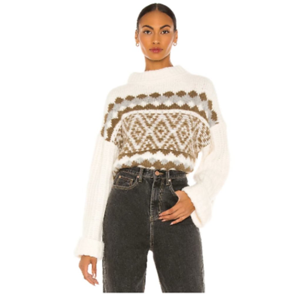 NWT Free People Snowy Forrest Combo Sweater